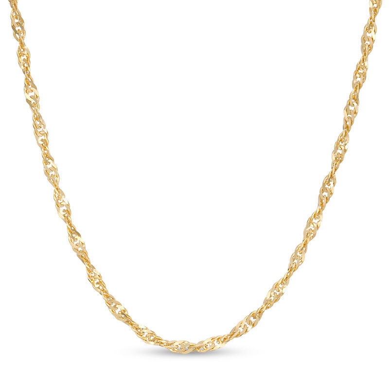 Made in Italy 050 Gauge Singapore Chain Necklace in 10K Gold - 18"