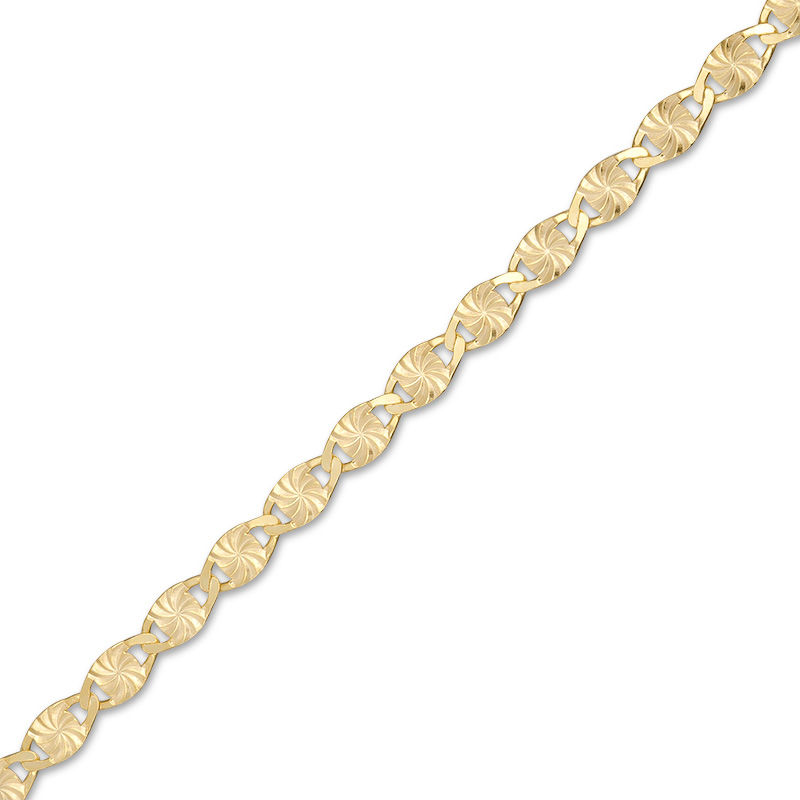 060 Gauge Hammered Valentino Chain Bracelet in 10K Gold - 7.5"