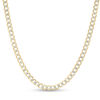 Thumbnail Image 0 of Ladies' 080 Gauge Curb Chain Necklace in 14K Gold Bonded Sterling Silver - 18"