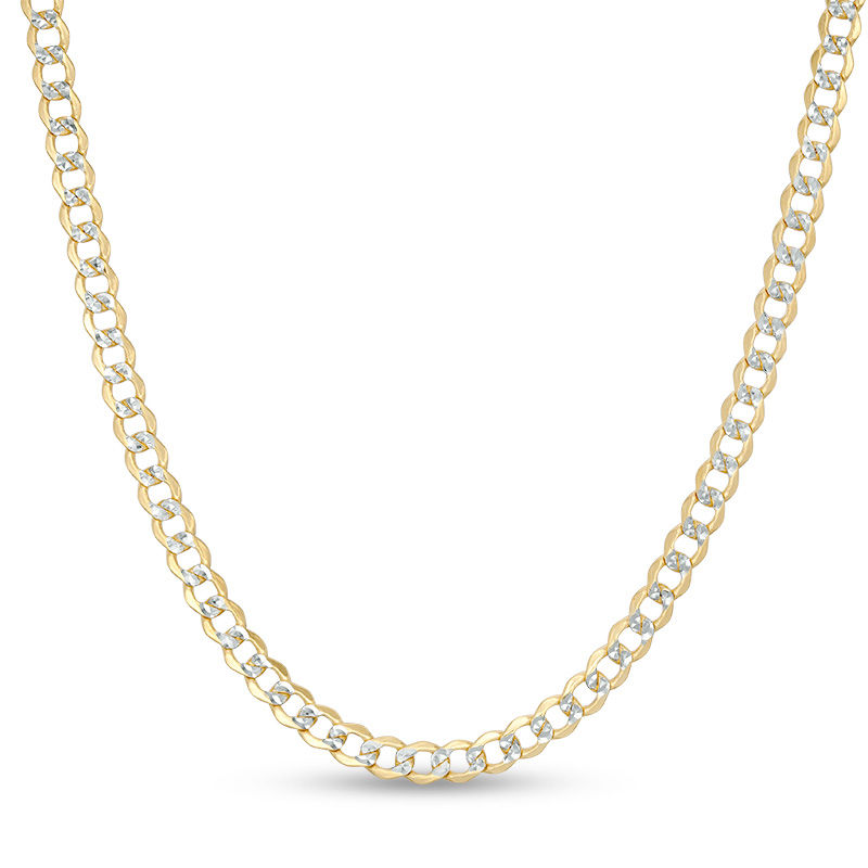 Ladies' 080 Gauge Curb Chain Necklace in 14K Gold Bonded Sterling Silver - 18"