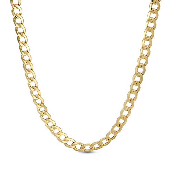 120 Gauge Bevelled Curb Chain Necklace in 10K Gold Bonded Sterling ...