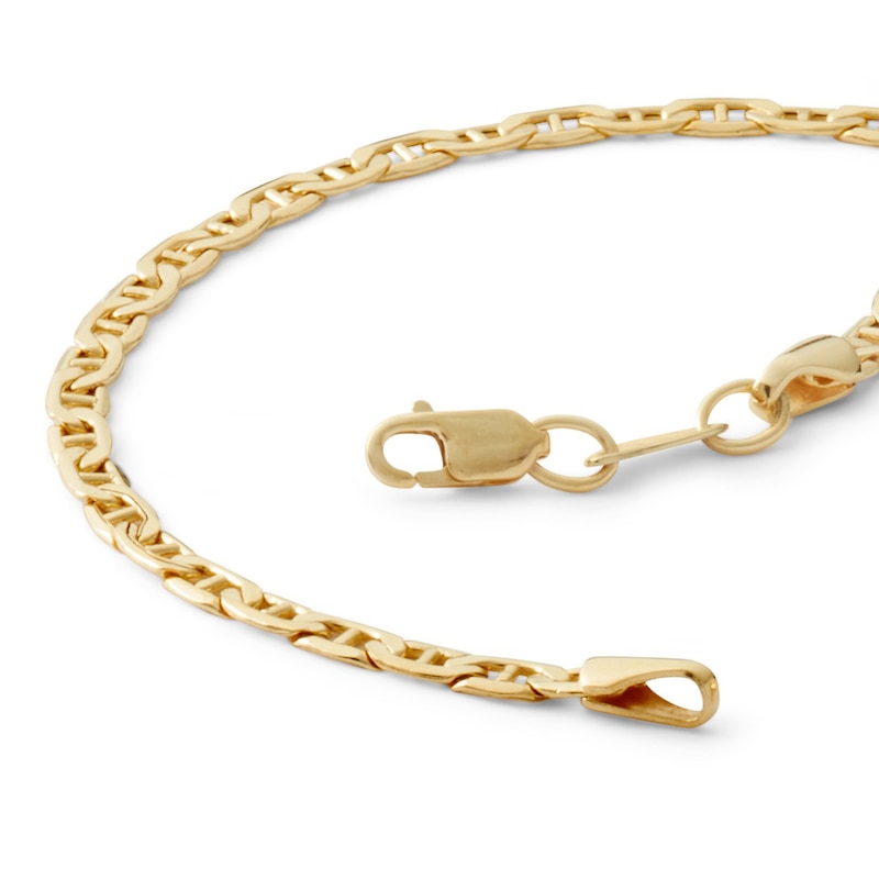 080 Gauge Semi-Solid Mariner Chain Bracelet in 14K Gold Bonded Sterling Silver - 7.5"