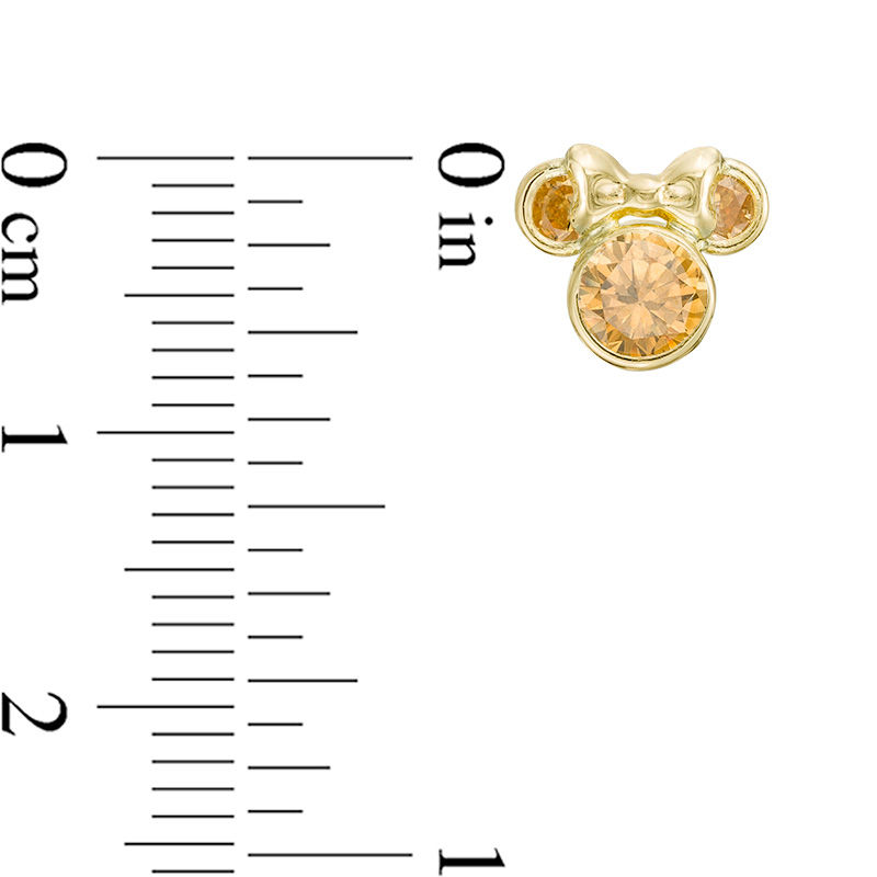 Child's Yellow Cubic Zirconia ©Disney Minnie Mouse Stud Earrings in 10K Gold
