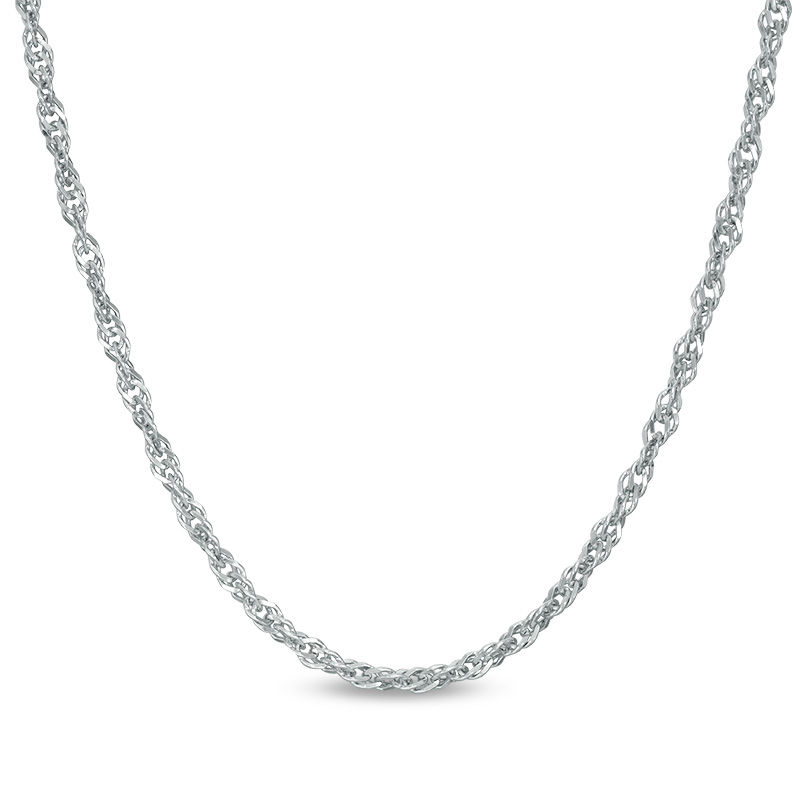 050 Gauge Singapore Chain Necklace in Sterling Silver - 20"