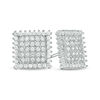 Thumbnail Image 0 of Cubic Zirconia Square Composite Framed Stud Earrings in Sterling Silver