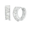 Thumbnail Image 0 of 4.5mm Trillion-Cut Cubic Zirconia Zig-Zag Pattern Huggie Hoop Earrings in Sterling Silver