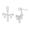 Thumbnail Image 0 of 3mm Cubic Zirconia Crown Front/Back Earrings in Sterling Silver