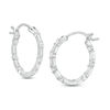 Thumbnail Image 0 of Baguette and Round Cubic Zirconia Alternating Inside-Out Hoop Earrings in Sterling Silver