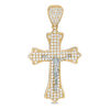 Thumbnail Image 0 of Cubic Zirconia Pavé Crucifix Necklace Charm in 10K Two-Tone Gold