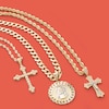Thumbnail Image 2 of Cubic Zirconia Pavé Crucifix Necklace Charm in 10K Two-Tone Gold