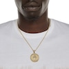 Thumbnail Image 3 of Diamond-Cut Ankh Cross Curb Chain Frame Medallion Necklace Charm in 10K Two-Tone Gold