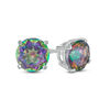 Thumbnail Image 0 of 6mm Mystic Fire® Topaz Solitaire Stud Earrings in Sterling Silver