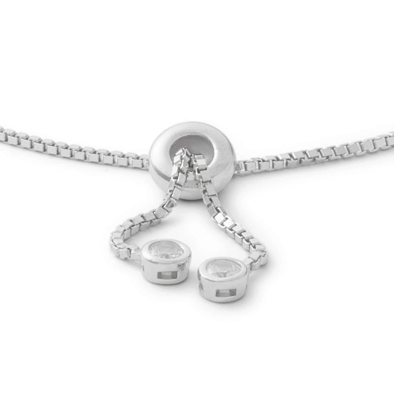Multi-Color Cubic Zirconia Bolo Bracelet in Sterling Silver - 9.5"