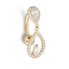 Thumbnail Image 1 of 10K Solid Gold CZ Pear-Shaped and Round Teardrop Frame Dangle Top Down Belly Button Ring - 14G