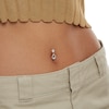 Thumbnail Image 2 of 10K Solid Gold CZ Pear-Shaped and Round Teardrop Frame Dangle Top Down Belly Button Ring - 14G
