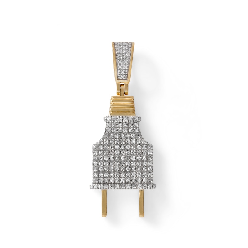 1/5 CT. T.W. Diamond Electrical Plug Necklace Charm in 10K Gold