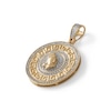 Thumbnail Image 1 of 1/4 CT. T.W. Diamond Praying Hands and Greek Key Medallion Necklace Charm in 10K Gold