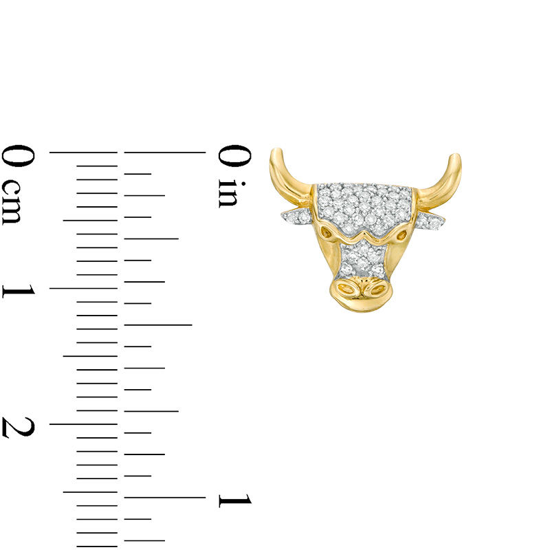 1/5 CT. T.W. Diamond Raging Bull Stud Earrings in 10K Gold