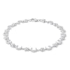 Thumbnail Image 0 of Diamond Accent Beaded Crescent Moon and Star Bracelet in Sterling Silver - 7.25"