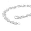 Thumbnail Image 1 of Diamond Accent Beaded Crescent Moon and Star Bracelet in Sterling Silver - 7.25"
