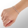 Thumbnail Image 2 of Diamond Accent Beaded Crescent Moon and Star Bracelet in Sterling Silver - 7.25"