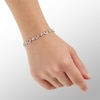 Thumbnail Image 4 of Diamond Accent Beaded Crescent Moon and Star Bracelet in Sterling Silver - 7.25"