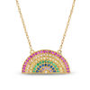 Thumbnail Image 0 of Multi-Color Cubic Zirconia Rainbow Necklace in 10K Gold - 17"
