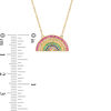 Thumbnail Image 1 of Multi-Color Cubic Zirconia Rainbow Necklace in 10K Gold - 17"