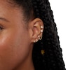 Thumbnail Image 2 of Bezel-Set Cubic Zirconia Solitaire Evil Eyelash Stud Earrings in 10K Gold