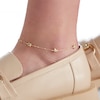 Thumbnail Image 2 of Puff Star and Bead Station Anklet in 10K Solid Gold - 10"