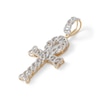 Thumbnail Image 1 of 1/2 CT. T.W. Diamond Interlocking Ovals Ankh Cross Necklace Charm in 10K Gold