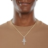 Thumbnail Image 2 of 1/2 CT. T.W. Diamond Interlocking Ovals Ankh Cross Necklace Charm in 10K Gold
