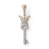 Thumbnail Image 0 of 5/8 CT. T.W. Diamond Key with Crown Necklace Charm in 10K Gold