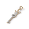 Thumbnail Image 1 of 5/8 CT. T.W. Diamond Key with Crown Necklace Charm in 10K Gold