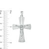 Thumbnail Image 1 of Brushed and Satin Flared Crucifix Necklace Charm in Sterling Silver
