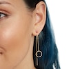 Thumbnail Image 2 of Rope-Textured Open Circle Threader Earrings in 10K Semi-Solid Tube Gold
