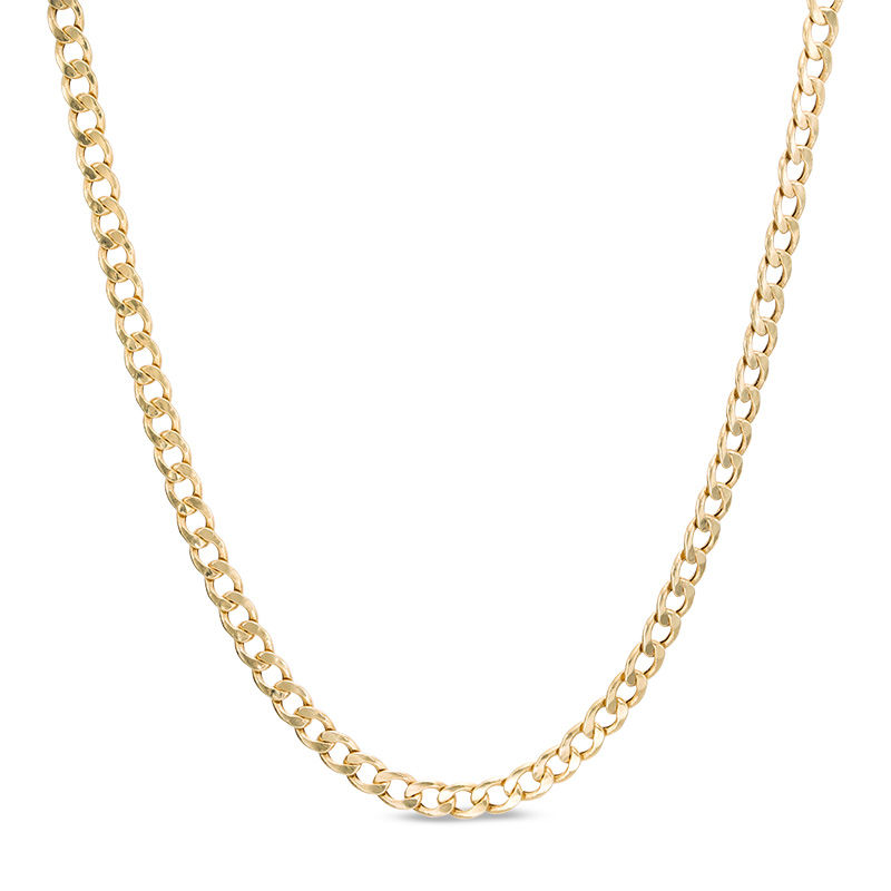 Made in Italy 080 Gauge Hollow Curb Chain Necklace in 14K Gold - 24"