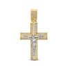 Thumbnail Image 0 of Cubic Zirconia Pavé Rounded Crucifix Necklace Charm in 10K Two-Tone Gold