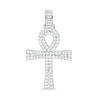 Thumbnail Image 0 of Cubic Zirconia Ankh Cross Necklace Charm in Solid Sterling Silver