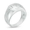 Thumbnail Image 1 of Cubic Zirconia 13mm Triple Cross Octagonal Frame Ring in Sterling Silver - Size 10