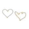 Thumbnail Image 0 of Made in Italy Crystal Heart Hoop Earrings in 10K Gold