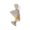 Thumbnail Image 0 of Cubic Zirconia Pavé Queen Nefertiti Head Necklace Charm in 10K Solid Two-Tone Gold