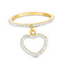 Thumbnail Image 0 of Cubic Zirconia Heart Outline Dangle Ring in 10K Gold - Size 7