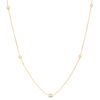 Thumbnail Image 0 of 3.5mm Bezel-Set Cubic Zirconia Station Necklace in 10K Gold - 28"