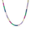 Thumbnail Image 0 of 3mm Multi-Color Cubic Zirconia Necklace in Sterling Silver - 20"