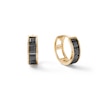 Thumbnail Image 0 of 3mm Square Black Cubic Zirconia Huggie Hoop Earrings in 14K Gold
