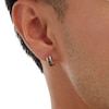 Thumbnail Image 3 of 3mm Square Black Cubic Zirconia Huggie Hoop Earrings in 14K Gold