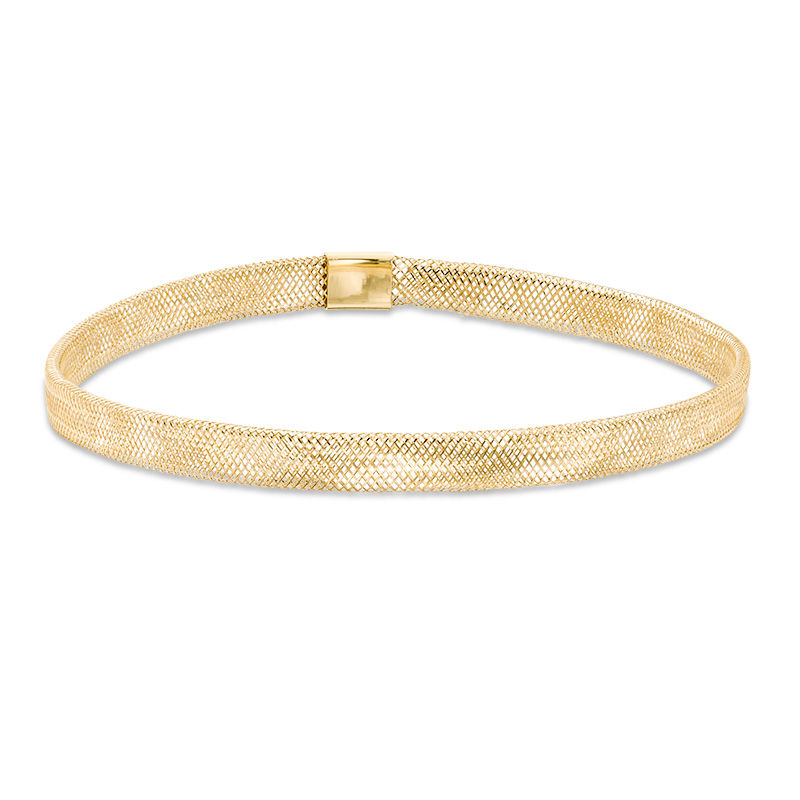 Made in Italy 080 Gauge Mesh Stretch Bracelet in 10K Gold - 7"
