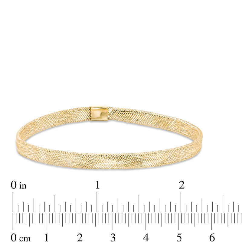 Made in Italy 080 Gauge Mesh Stretch Bracelet in 10K Gold - 7"