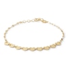 Thumbnail Image 0 of Made in Italy Child's Polished Heart Disc Link Bracelet in 10K Gold - 6"